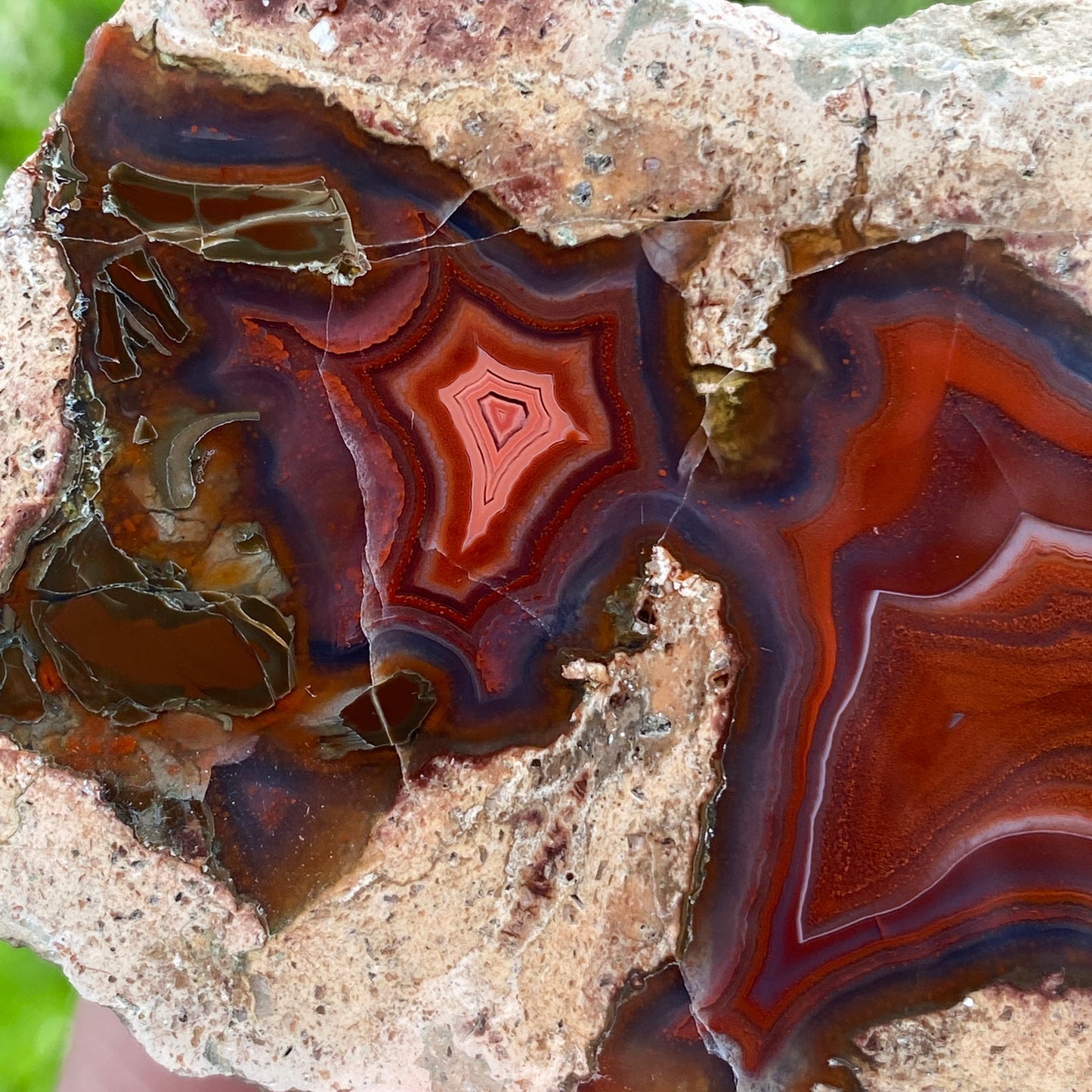 Vivid Red Thunder Egg Geode, Saxony Germany, St. Egidien
