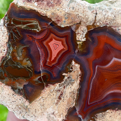 Vivid Red Thunder Egg Geode, Saxony Germany, St. Egidien