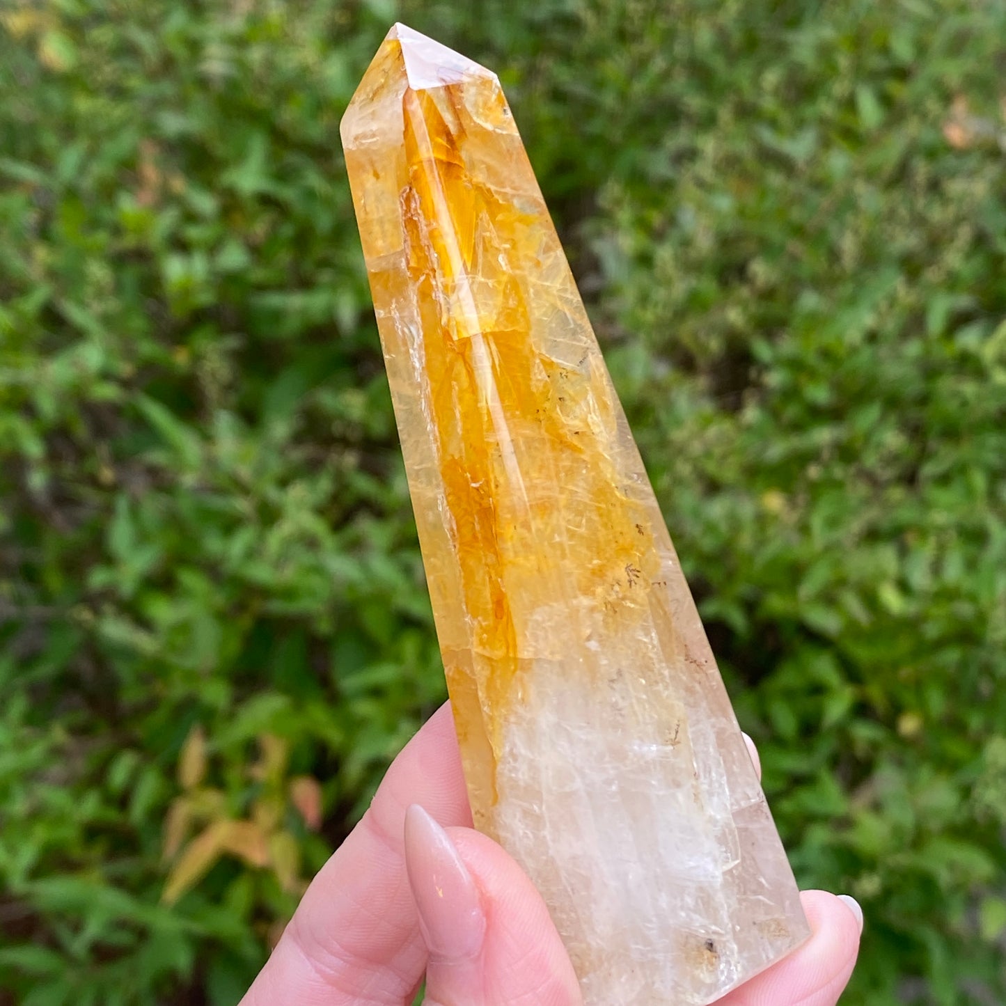 Golden Quartz with Dendrites, Obelisk