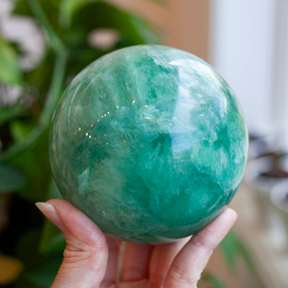 Green Fluorite Sphere, 92mm