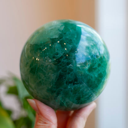 Green Fluorite Sphere, 92mm