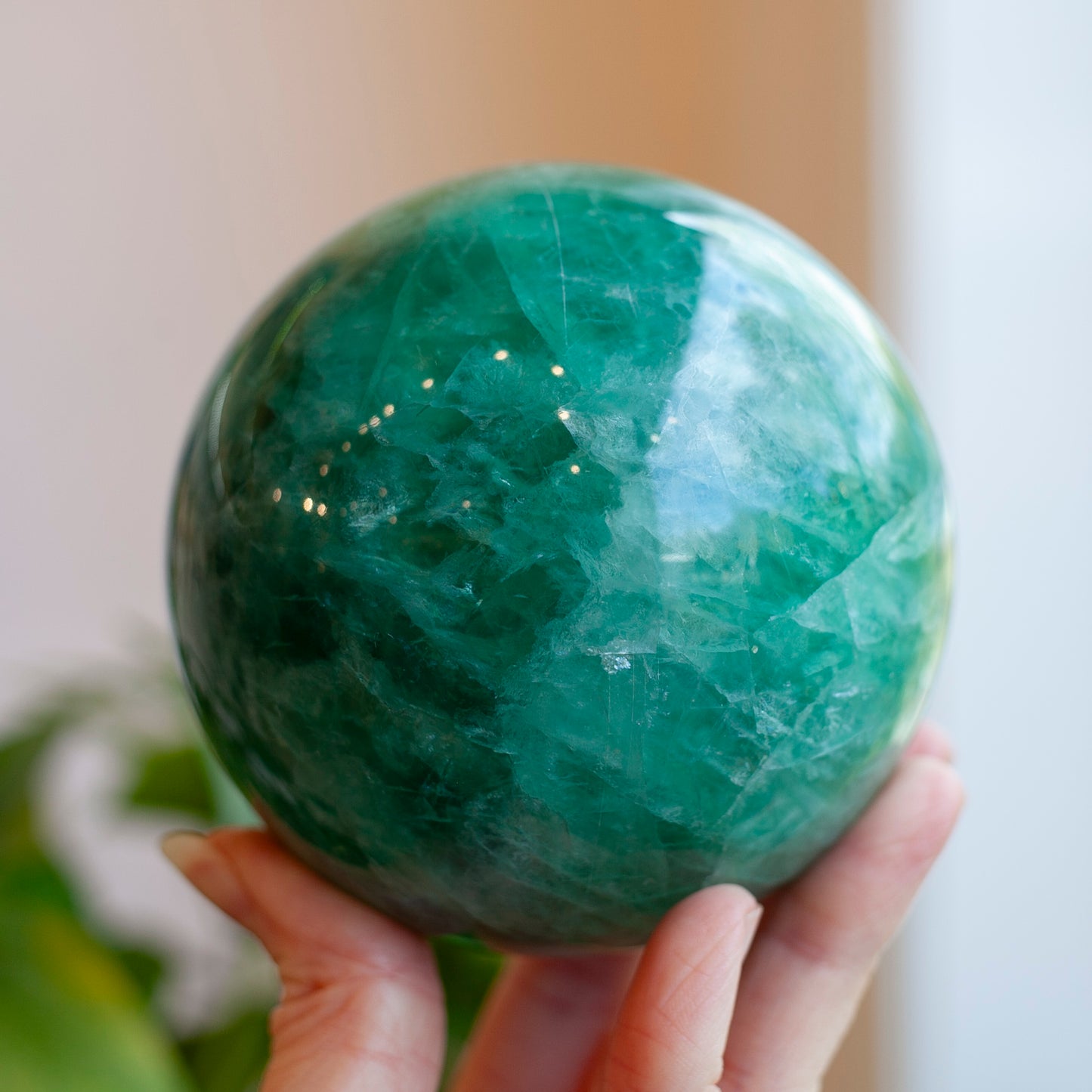 Green Fluorite Sphere, 92mm