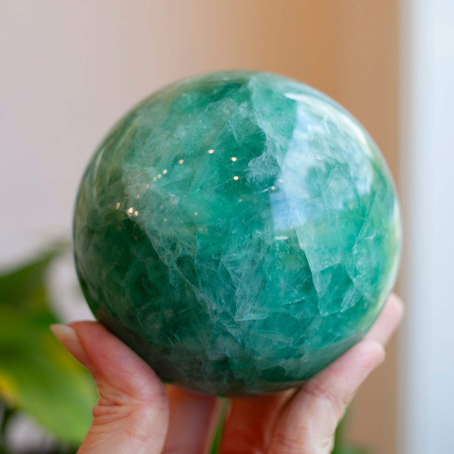 Green Fluorite Sphere, 92mm