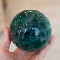 Green Fluorite Sphere, 89mm
