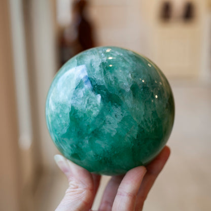 Green Fluorite Sphere, 92mm