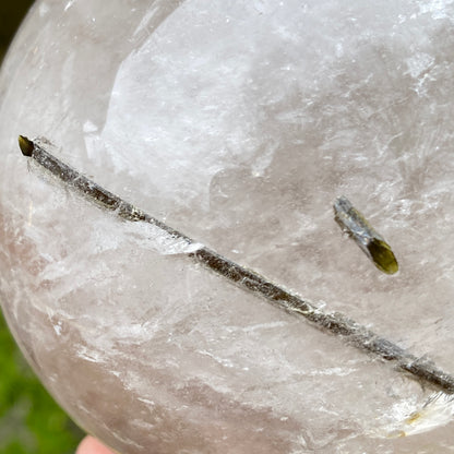 Green Rutile in Quartz Sphere, Diamantina, 3.5in