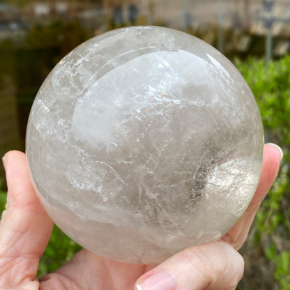 Green Rutile in Quartz Sphere, Diamantina, 3.5in