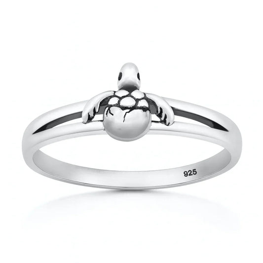 Hatching Turtle Ring, Solid .925 Silver