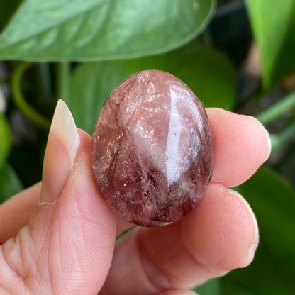 Fire Quartz Tumbled Stone, Red Hematoid Quartz