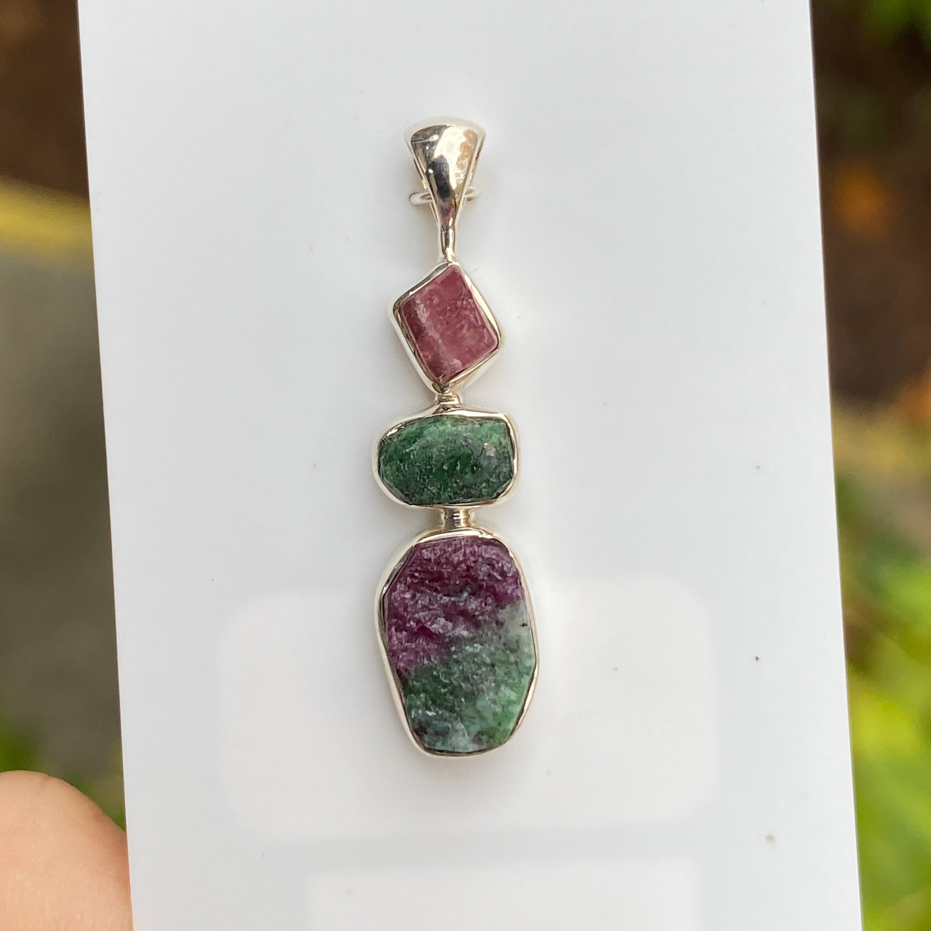 925 Sterling Ruby popular Fuchsite Necklace