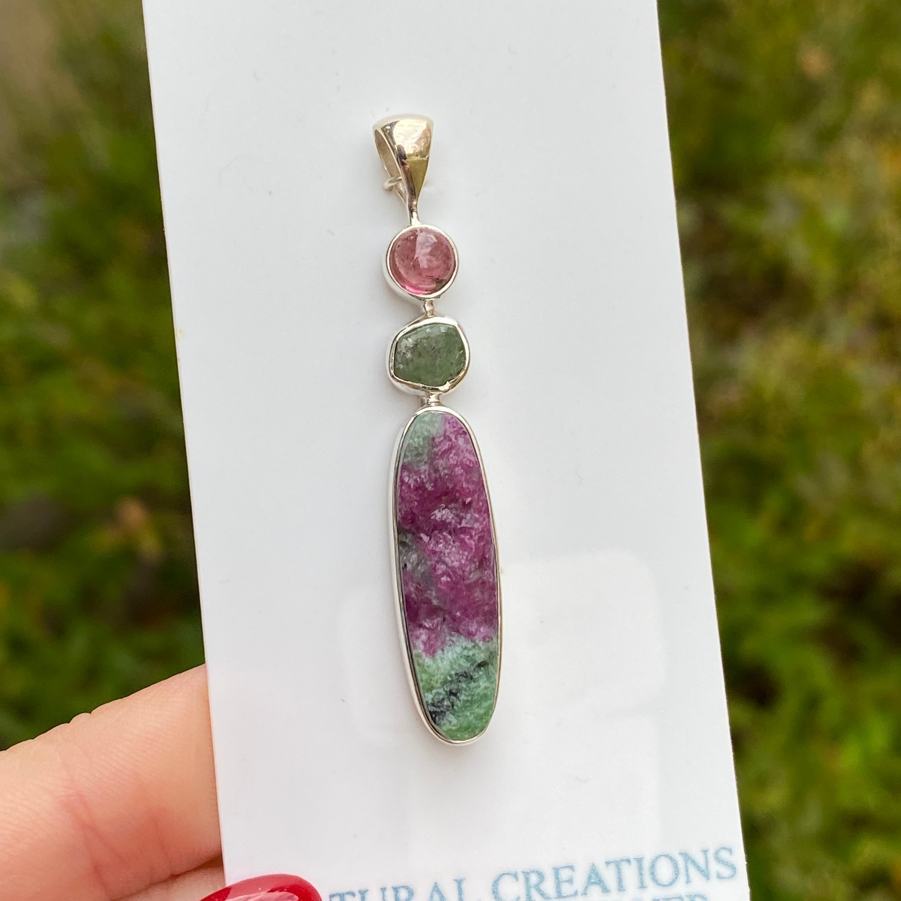 Ruby on sale in Fuchsite Pendant