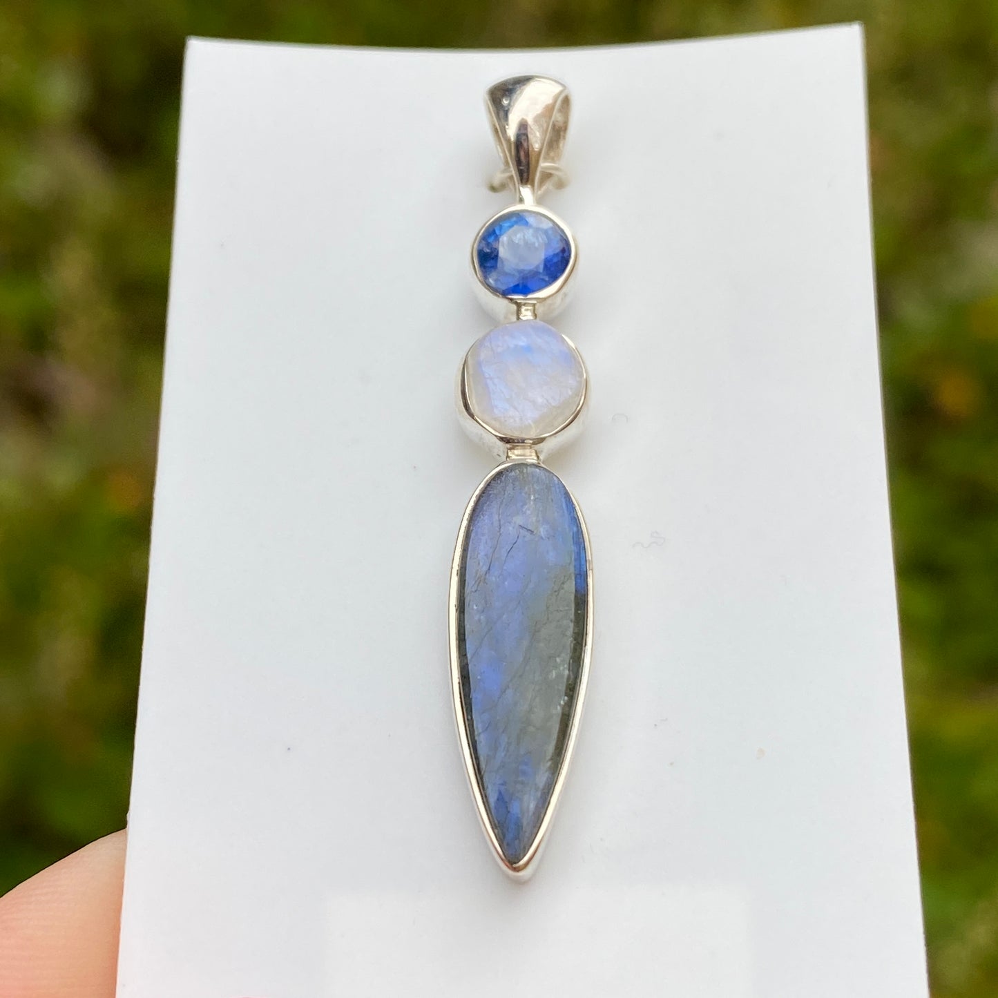 Labradorite, Moonstone, Kyanite Pendant .925 Sterling Silver