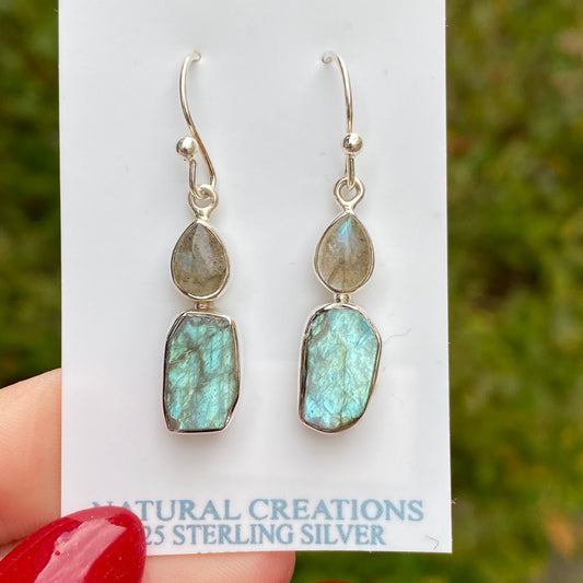 Labradorite Earrings .925 Sterling Silver