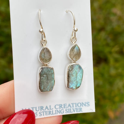 Labradorite Earrings .925 Sterling Silver