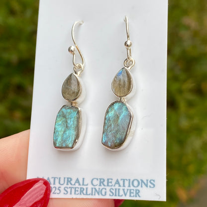 Labradorite Earrings .925 Sterling Silver