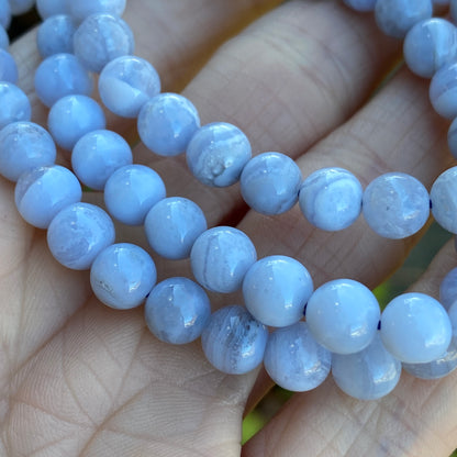 Blue Lace Agate Bracelet, 6mm