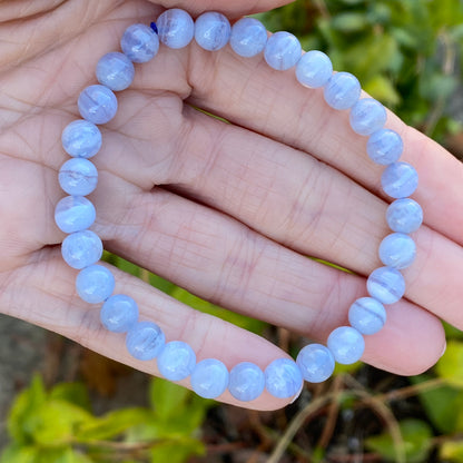 Blue Lace Agate Bracelet, 6mm