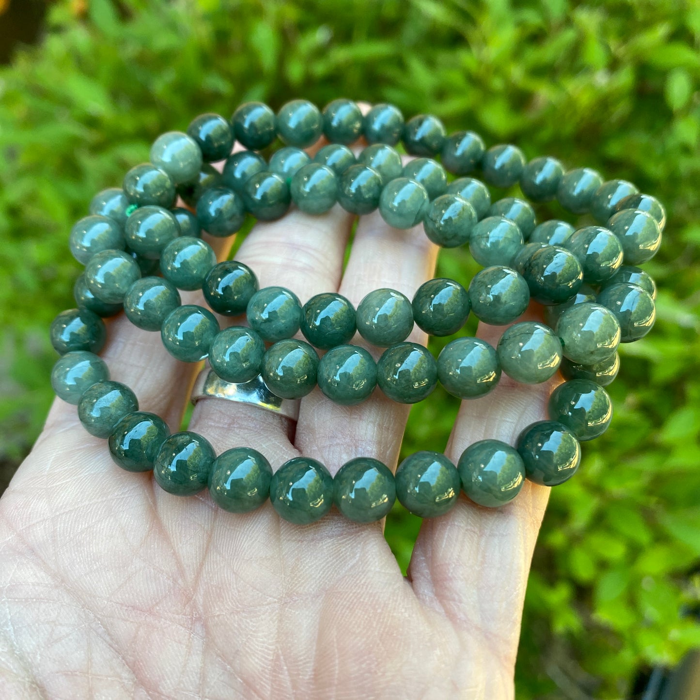 Green Burma Jade Bracelet, 8mm