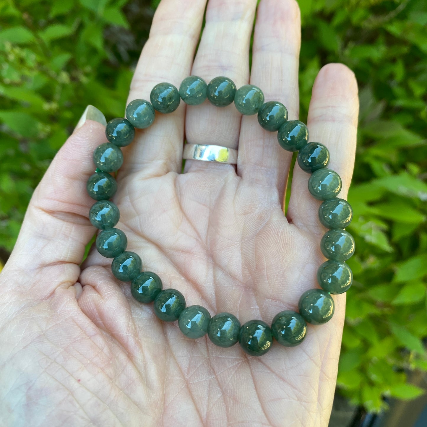 Green Burma Jade Bracelet, 8mm