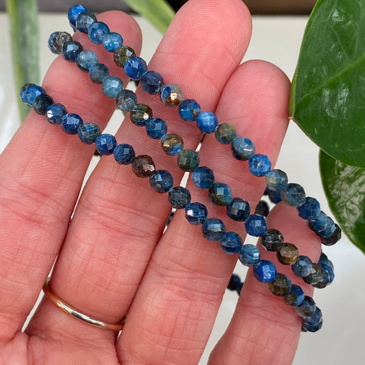 Kyanite Bracelet, 4mm Faceted Bead