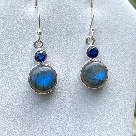 Kyanite and Labradorite Earrings, .925 Sterling