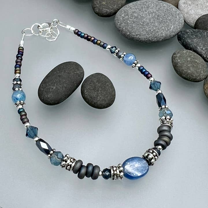 Rainstorm Kyanite Jewelry Collection, Handmade in Wisconsin