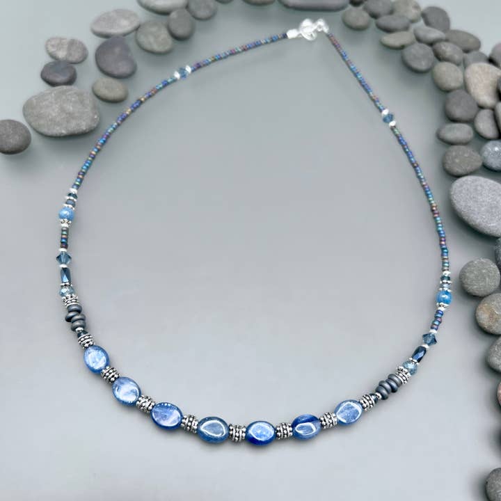 Rainstorm Kyanite Jewelry Collection, Handmade in Wisconsin