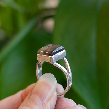 Labradorite Ring, Sterling Silver, Size 9