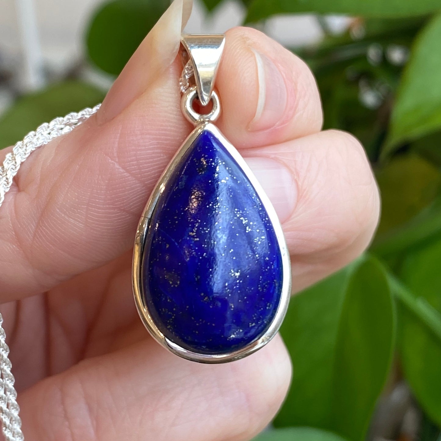 Lapis Lazuli Pendant, Sterling Silver