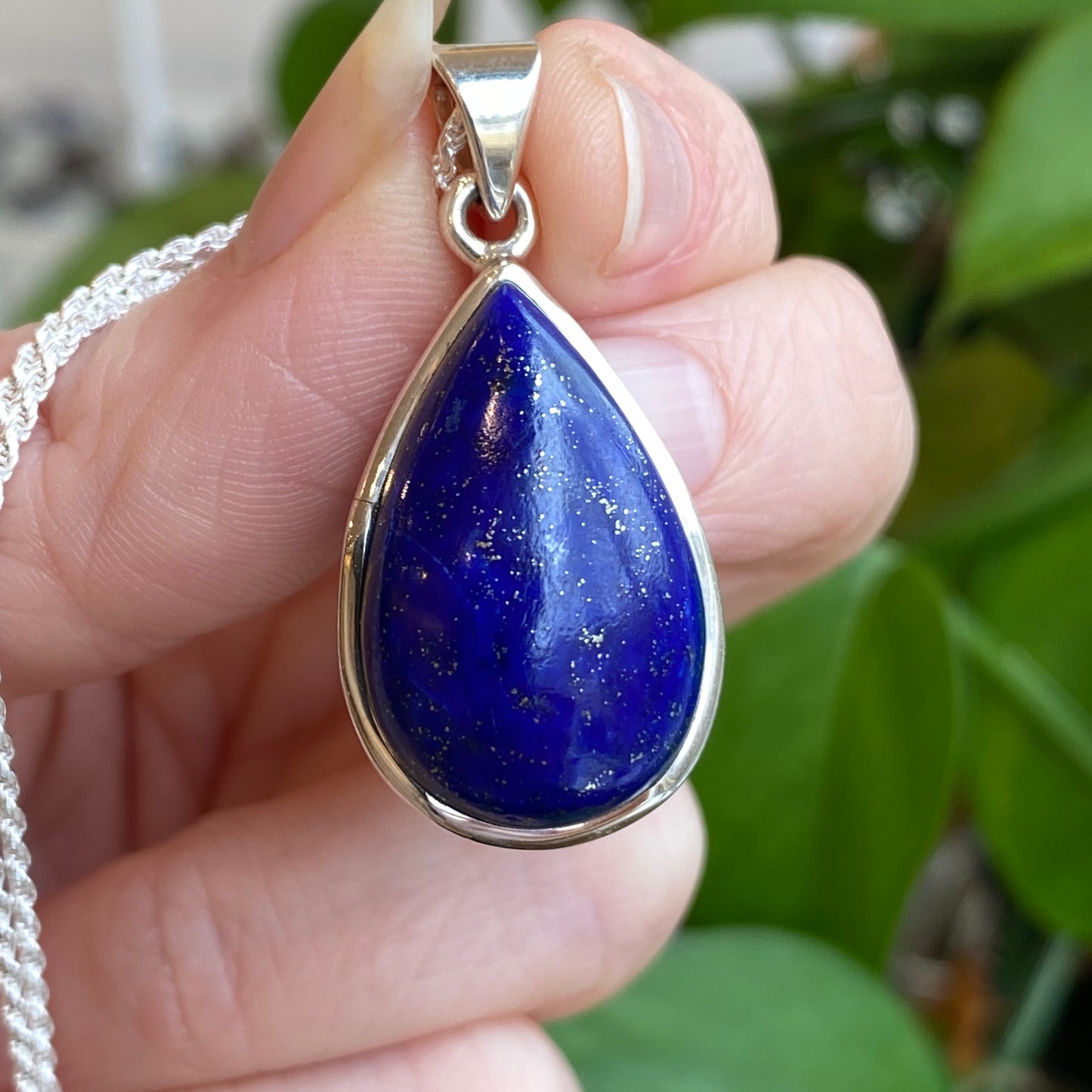 Lapis Lazuli Pendant, Sterling Silver