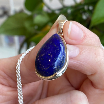 Lapis Lazuli Pendant, Sterling Silver