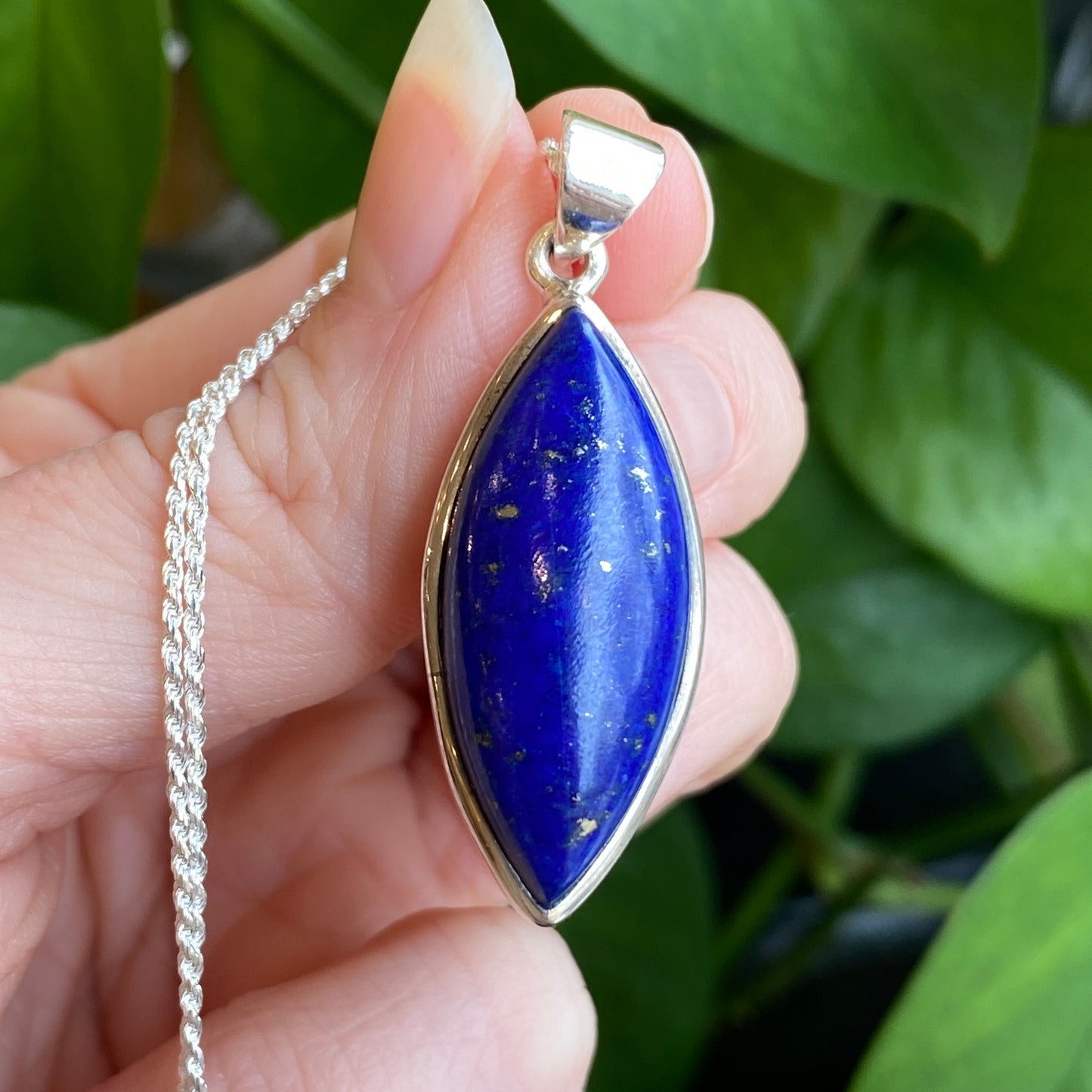 Lapis Lazuli Pendant, Sterling Silver