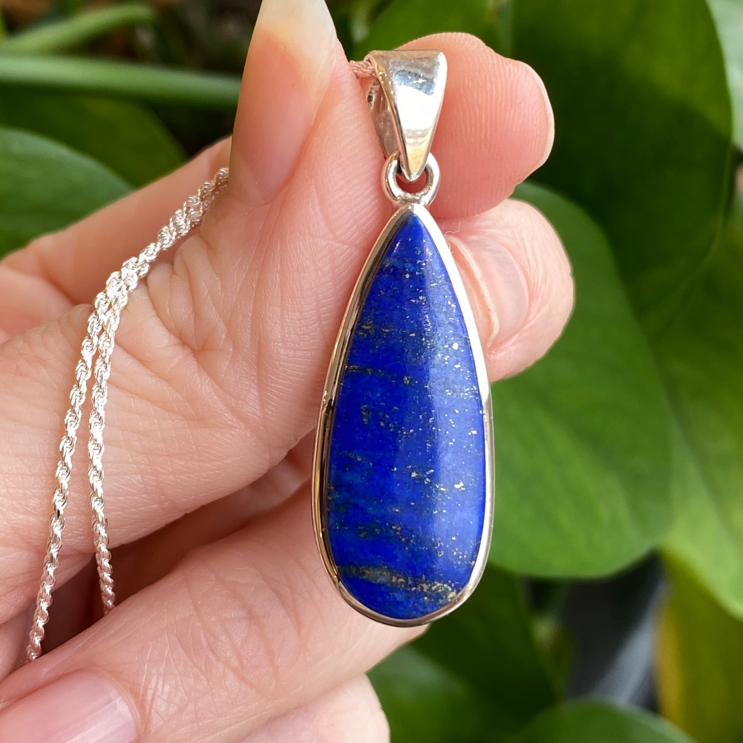 Lapis Lazuli Pendant, Sterling Silver