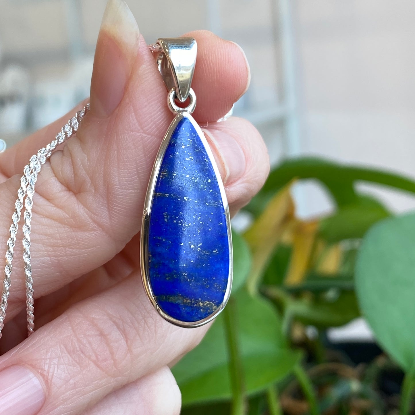 Lapis Lazuli Pendant, Sterling Silver