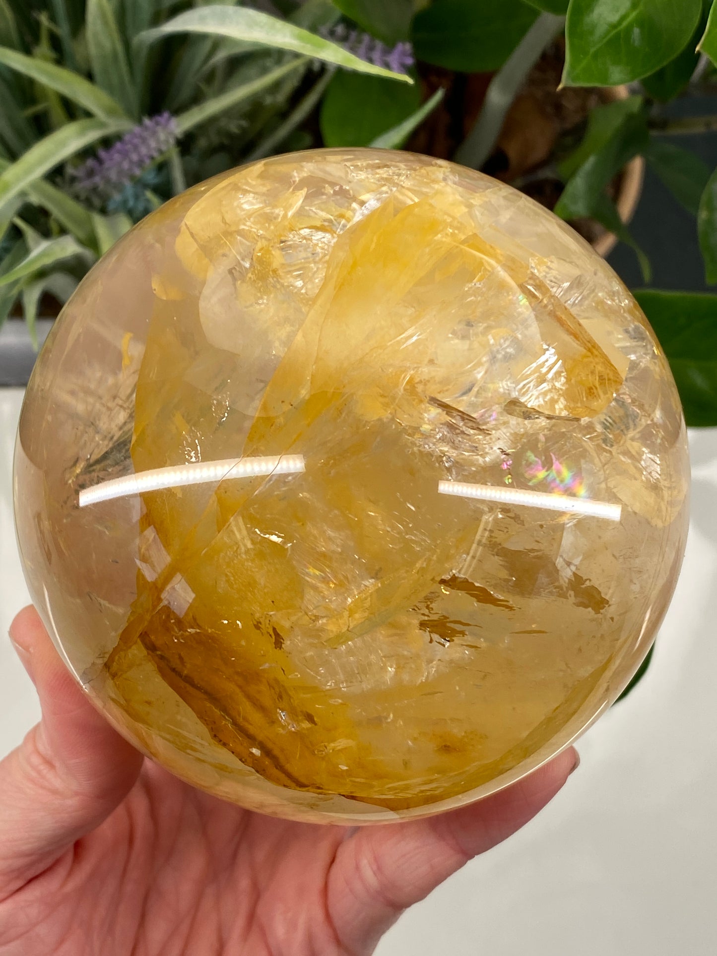 Gold Quartz Sphere, 4in