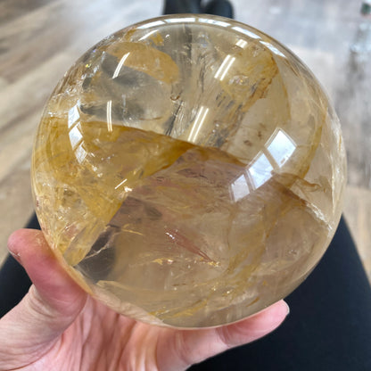 Gold Quartz Sphere, 4in
