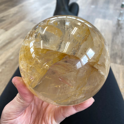 Gold Quartz Sphere, 4in
