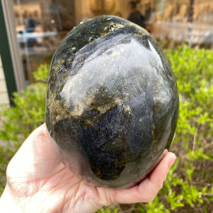 Large Labradorite Skull, Hand-Carved, 6in