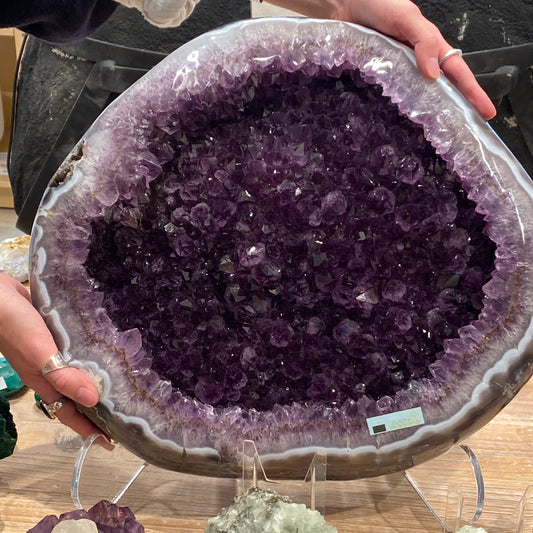 Stunning Amethyst Geode Showpiece, Round, 90's Brazil, 47lbs