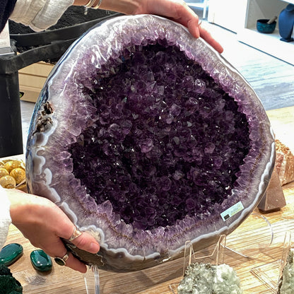 Stunning Amethyst Geode Showpiece, Round, 90's Brazil, 47lbs