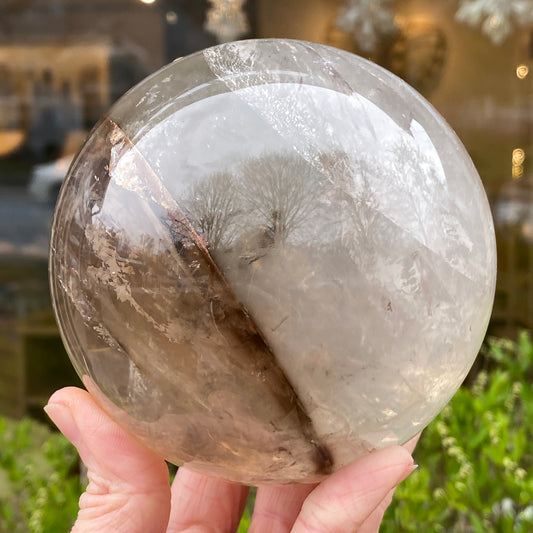 Large Smoky Quartz Sphere, 4in