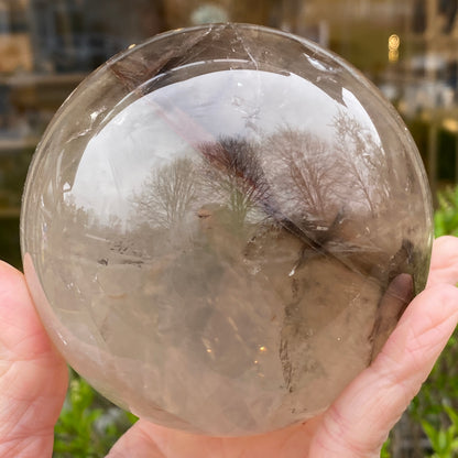 Large Smoky Quartz Sphere, 4in