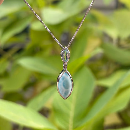 Larimar and Blue Topaz Pendant Necklace