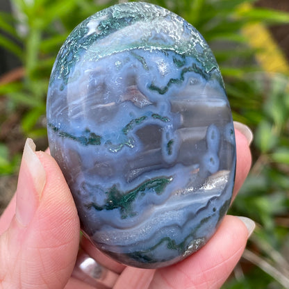 Moss Agate Palm Stone
