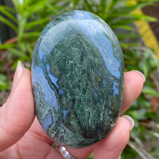 Moss Agate Palm Stone