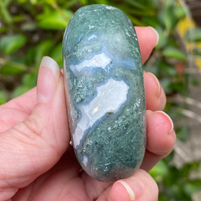 Moss Agate Palm Stone