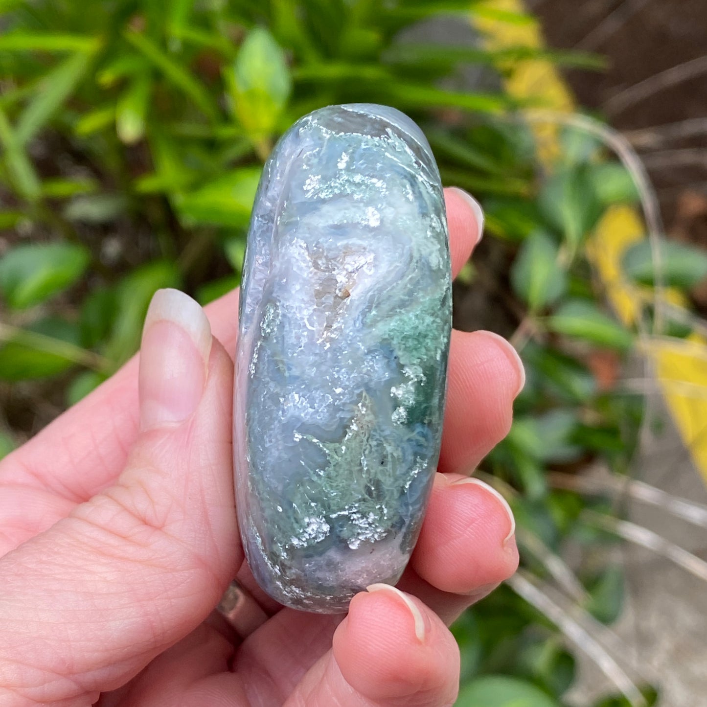 Moss Agate Palm Stone