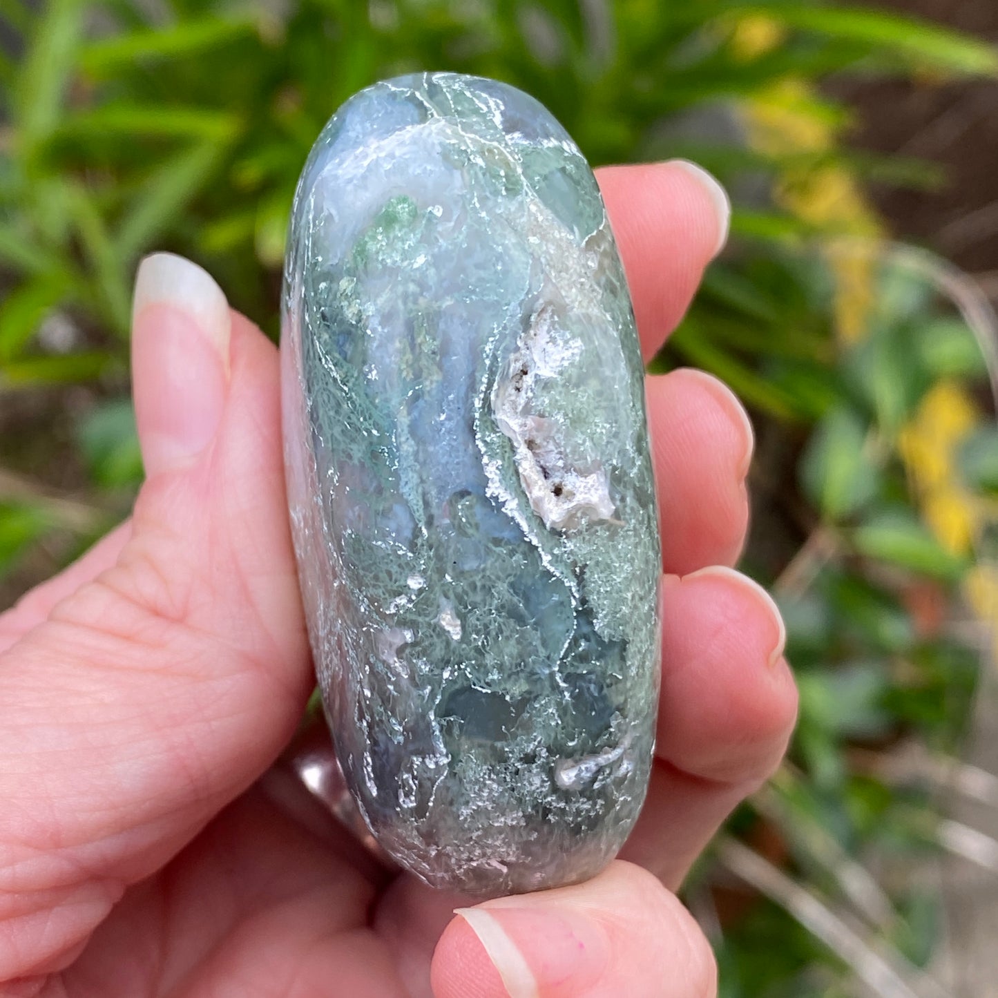 Moss Agate Palm Stone