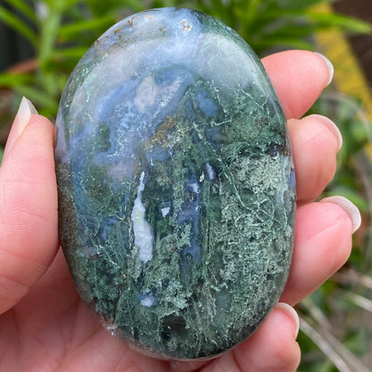 Moss Agate Palm Stone