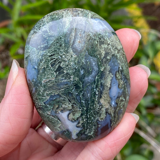 Moss Agate Palm Stone